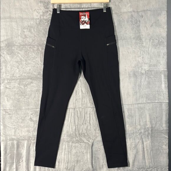 NWT New Gradual Black Leggings with pockets Size Large - Picture 1 of 10